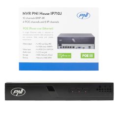   PNI Ip POE rögzítő, NVR, max. 10db 4K felbontású ip kamerához (PNI-IP710J)