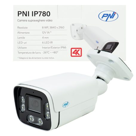  PNI 8.0Mp-es, 4K IP kamera, LED fény + Infra (PNI-IP780)