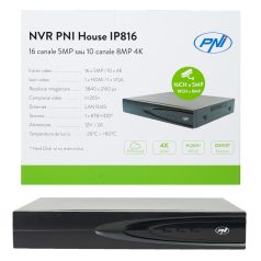   PNI Ip rögzítő, NVR, max. 10db 4K felbontású ip kamerához (PNI-IP816R)