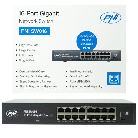 PNI 8 csatornás asztali switch  (PNI-SW016)