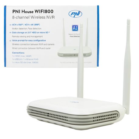 PNI WiFi-s Ip rögzítő, NVR, max. 8db 5.0Mp-es kamerához (PNI-WIFI800)